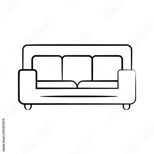 Get a glimpse of this hand drawn icon of sofa seat