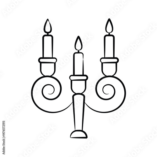 Grab this amazing doodle style icon of candelabra centerpiece