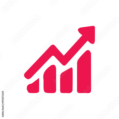 Upward trending graph, growth chart