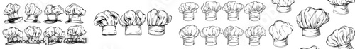 The cook's hat is a cartoonish cooker headwear, typically a white cap, which serves as the headdress of a chef in a traditional bakery or restaurant uniform