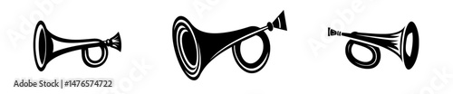 A wooden blowing horn symbol, indicative of classic hunting tools