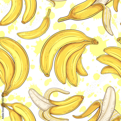Vector Fresh Banana Seamless Pattern