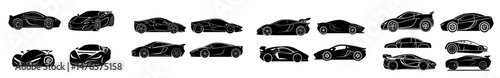 The futuristic car represents a supercar vehicle or automobile that embodies the modern icon of the future, incorporating smart electric concept car technology with a wave design, symbolizing both a