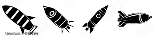 A black icon represents a missile, which is a type of ranged weapon and military projectile