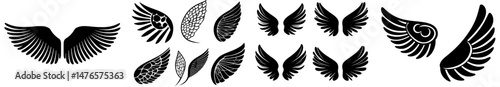 Modern heraldic symbols include eagle wing icons, angel wing tattoos, and bird feather silhouettes, representing freedom and power