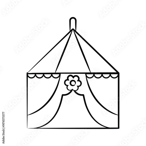 Have a look at this trendy doodle icon of wedding tent