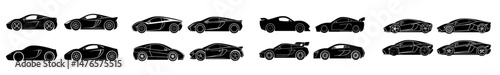 A futuristic car is depicted as a supercar vehicle embodying the future of sport automobiles and track racing autos in a monochrome modern silhouette