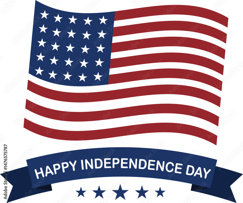 Fototapeta premium Independence Day Vector – Patriotic 4th of July Graphic Design
