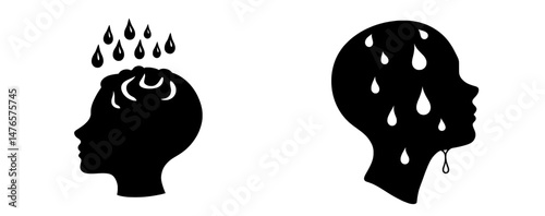 Bathroom signs often include a black icon or a pouring water symbol to represent a shower