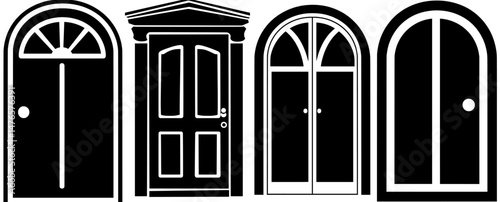 The front door is represented by a black silhouette and is currently closed