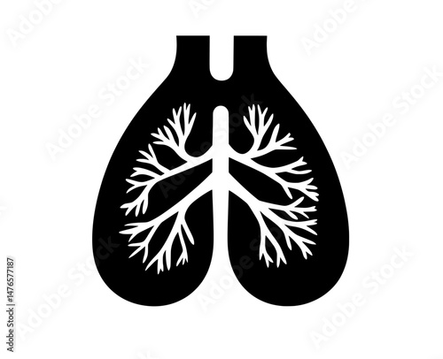 A modern concept of nature, ecology, environment, and healthcare is represented by lungs made of green leaves from forest trees and eco-friendly plant paper cut into the shape of origami tree