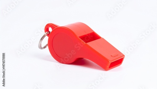 red whistle on a white background
