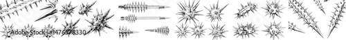 The scene features glossy stars, 3D barbs, sharp silver shapes, metallic figures with shadow, galaxy chrome metal, platinum or mercury spikes, reflective sparks, aluminium blobs, and modern steel