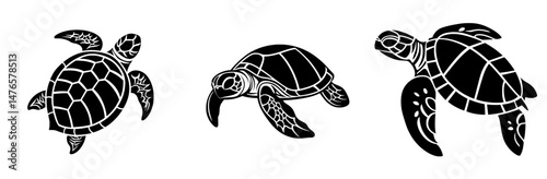 The modern tortoise shape of a Maori tribal reptile animal tattoo is filled with traditional swirling patterns and black ink, reflecting its cultural and oceanic importance