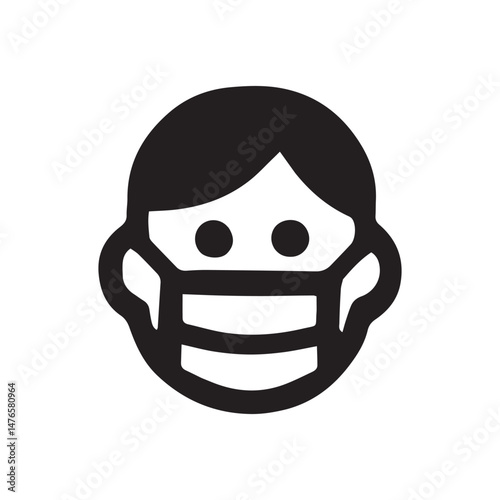 Person wearing a protective mask