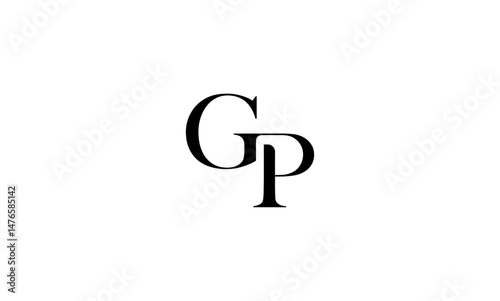GP initial letter, monogram logo
