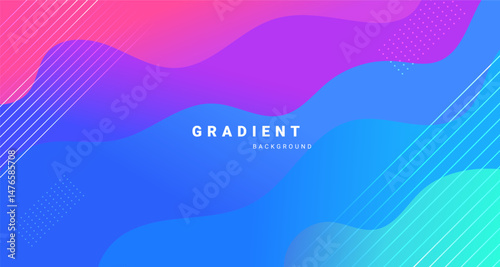 Modern gradient background with wavy shapes and diagonal line elements