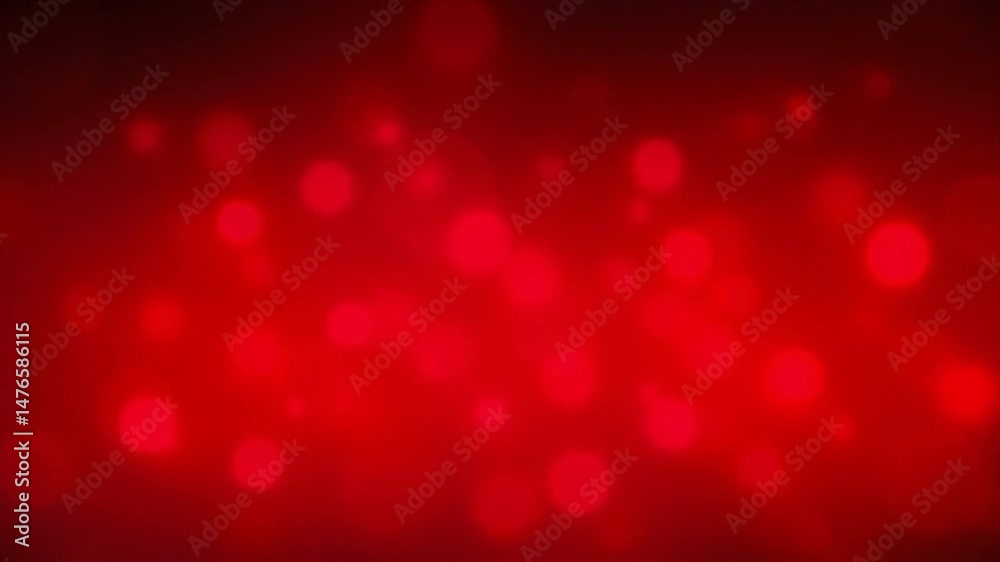 Abstract background featuring a vibrant composition of glowing red bokeh lights and soft, blurred circles, creating a warm, romantic, and festive atmosphere, perfect for holidays and special occasions