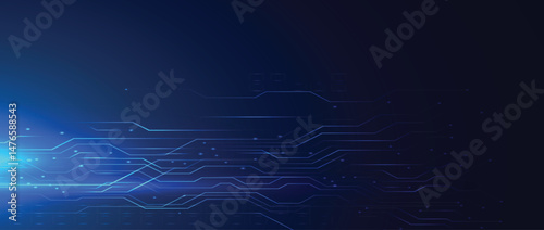 blue technology circuit diagram glowing lines background