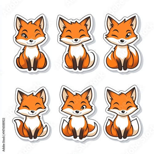 Stickers Design of Cute Fox
