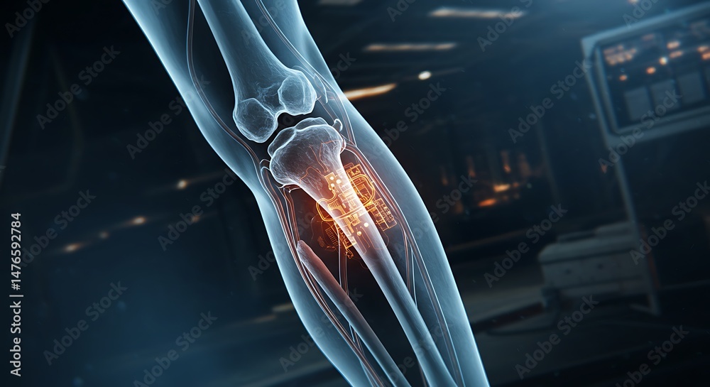 Fototapeta premium Knee joint anatomy illustration