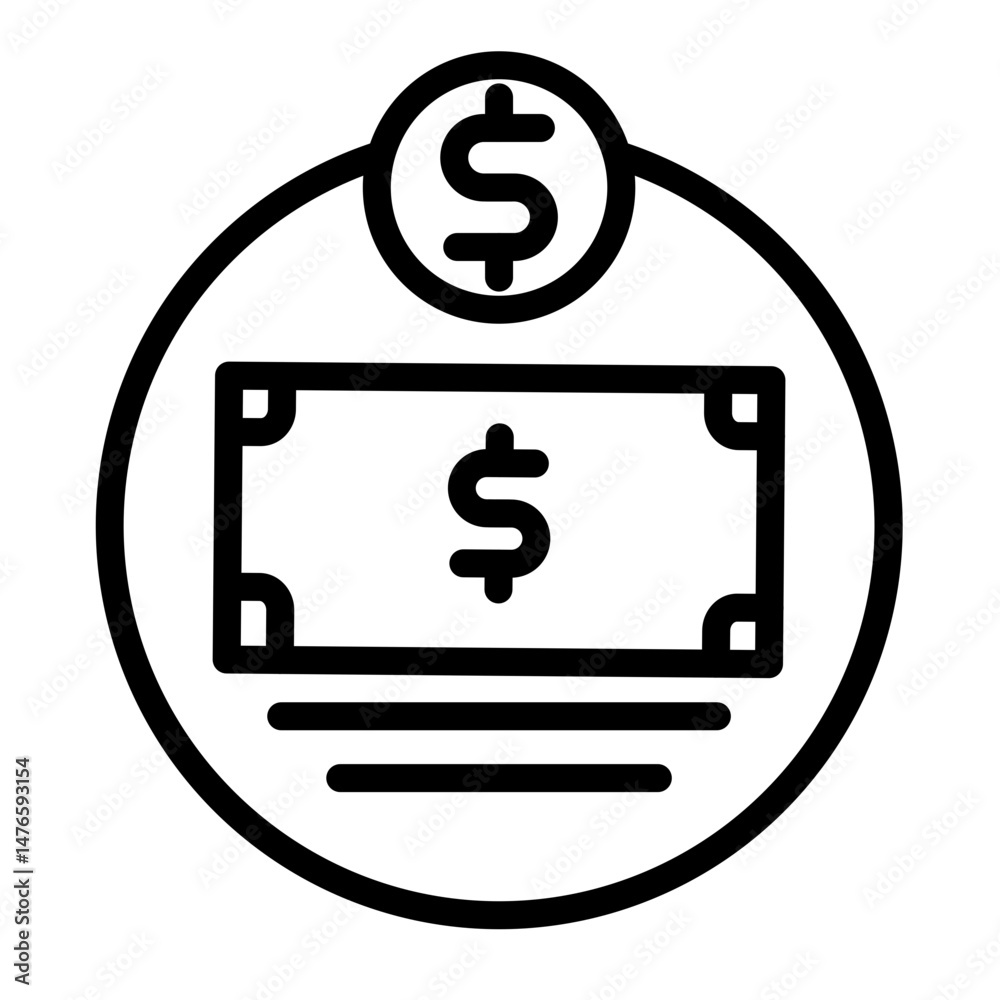 Personal Finance Planning Vector Line Icon Design Personal Finance Planning Vector Line Icon Design