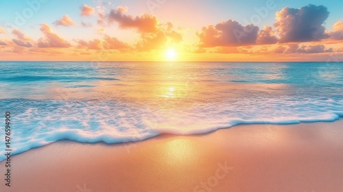 Stunning sunrise over the ocean