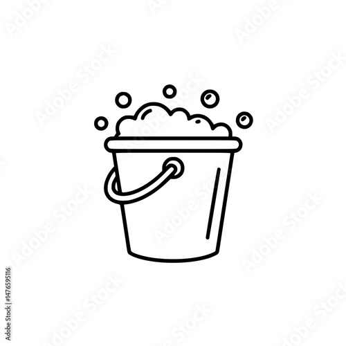 Simple outline of a soapy bucket.
