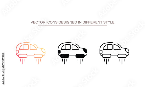 Hovar Car icon design with white background stock illustration