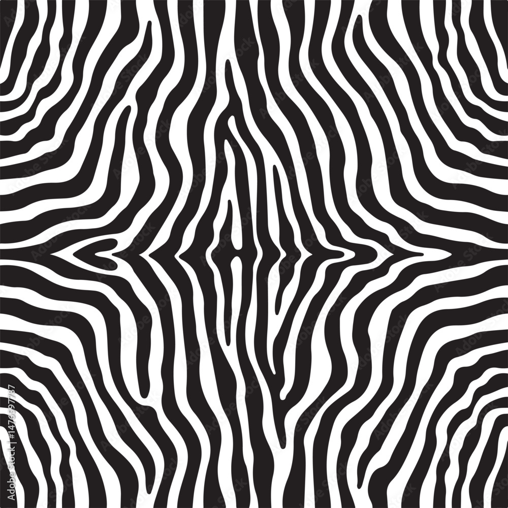 Bold Black and White Zebra Stripes Pattern Vector Silhouette | Abstract Wild Animal Print Bold Black and White Zebra Stripes Pattern Vector Silhouette | Abstract Wild Animal Print