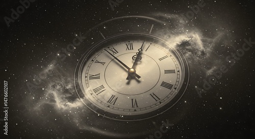 Wallpaper Mural Clock in Space Torontodigital.ca