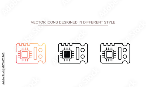 Circuit Board icon design with white background stock illustration