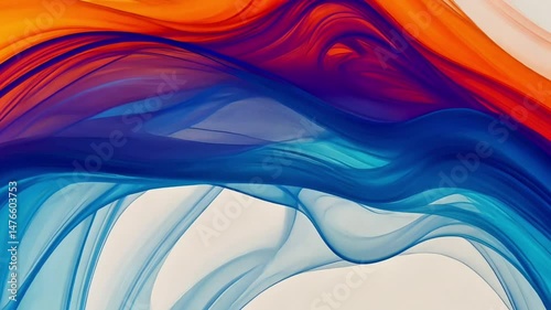 Abstract swirling waves of blue, red, and orange ideal for backgrounds, digital art, web design, and vibrant creative projects.
