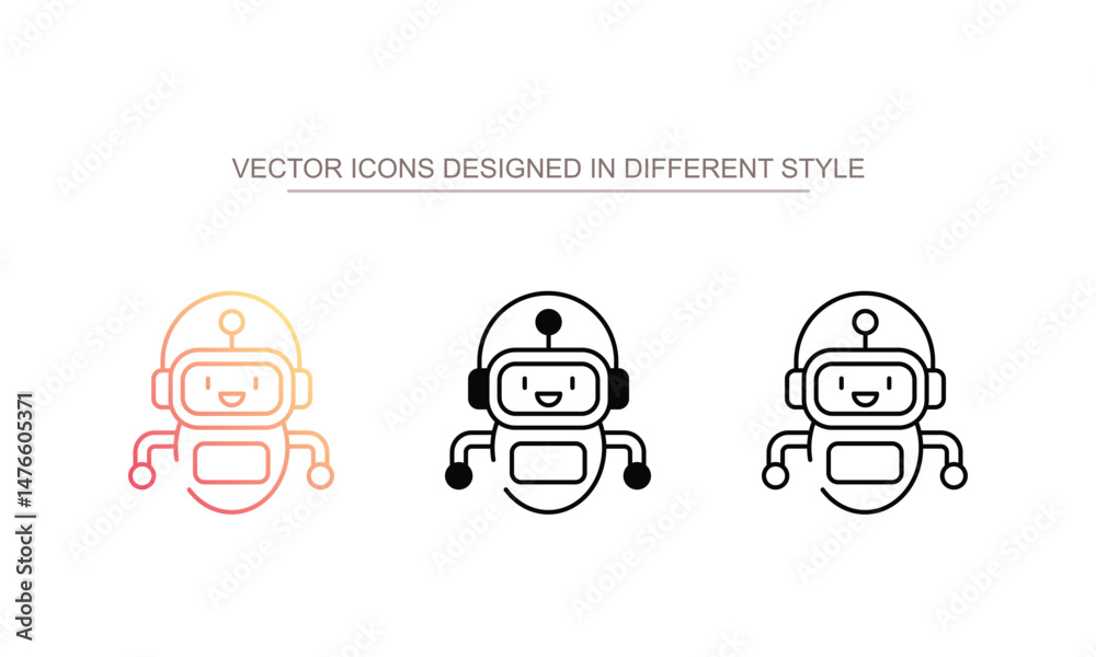 Fototapeta premium Assistant Robot icon design with white background stock illustration