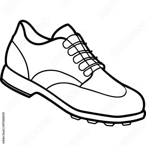 Golf Shoes Silhouette Vector – Black on White