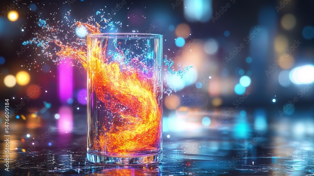 Obraz premium Glass of Abstract Energy