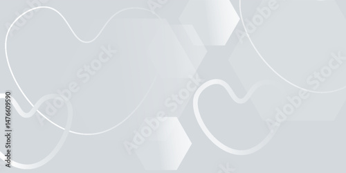 hexagon white geometric background with a symbol of love.
