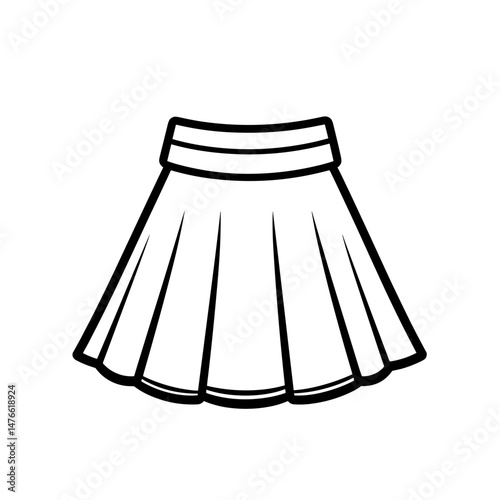 Skirt illustration, stylish design, women's clothing concept, monochrome style