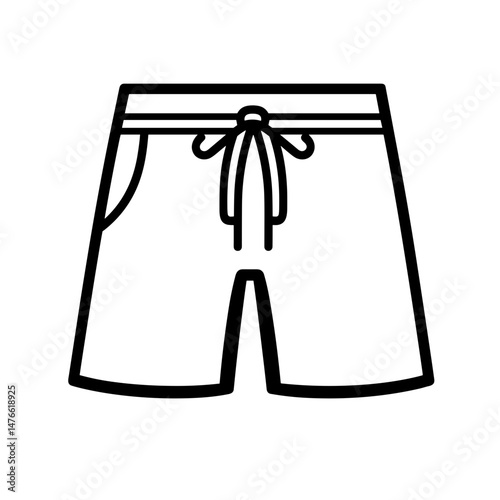 Beach shorts illustration, casual design, summer clothing concept, monochrome style