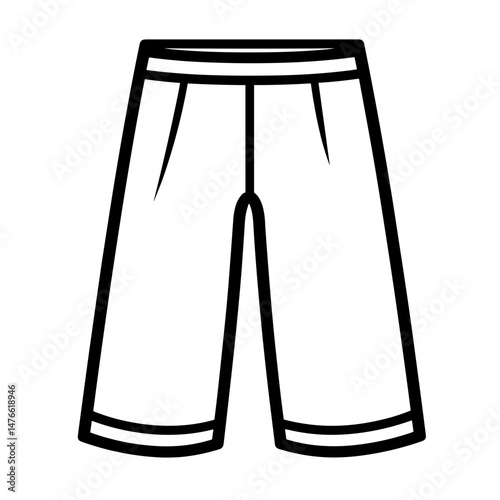 Shorts illustration, casual design, summer clothing concept, monochrome style
