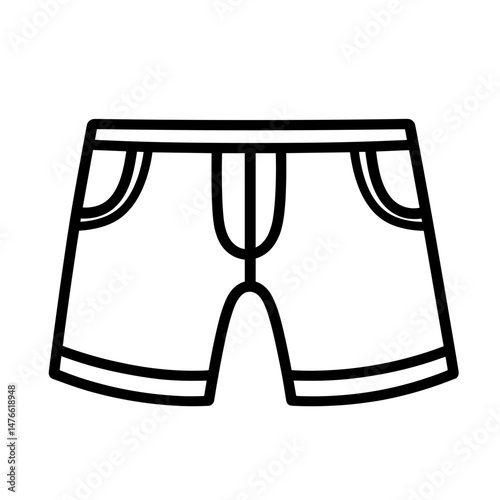 Boxer shorts illustration, casual design, men's underwear concept, monochrome style
