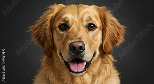 Wallpaper Mural Friendly Golden Retriever Portrait with Bright Eyes and Fluffy Fur Torontodigital.ca