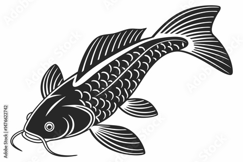 pleco sihouette black vector