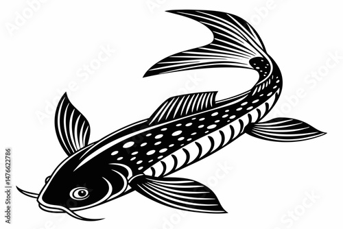 pleco sihouette black vector