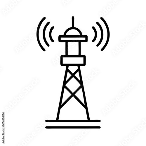 Communication tower emitting tracking signals in minimalist design  