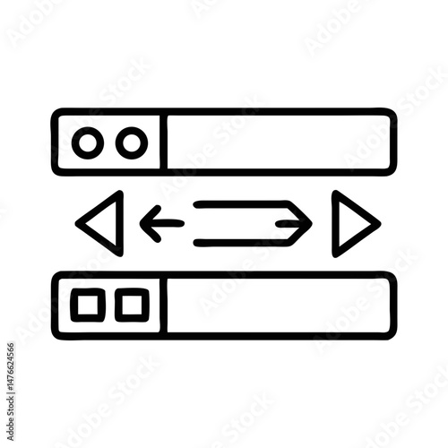Navigation bar with symbols for interactive user interface design  