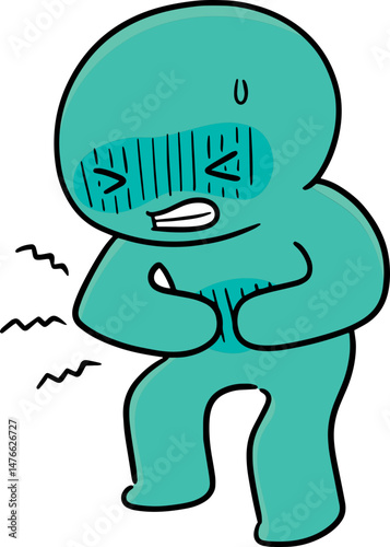 Illustration of man got stomachache
