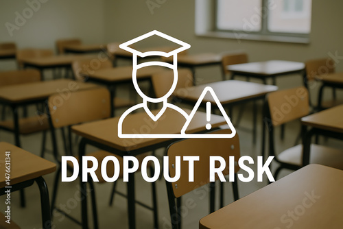 An illustration featuring a student at risk of dropping out, symbolizing educational challenges. Represents the importance of addressing dropout issues.