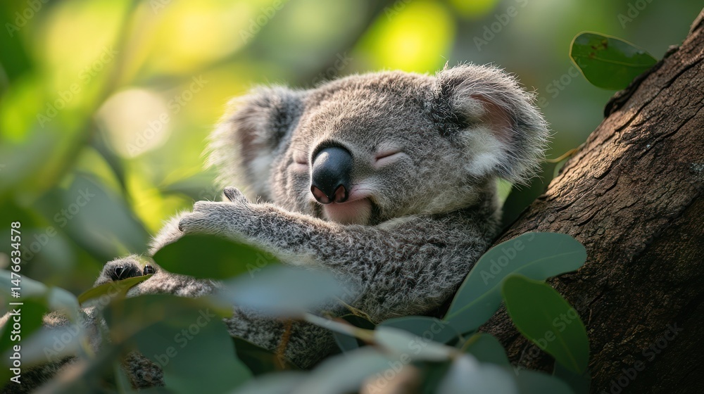 Fototapeta premium Koala resting in tree