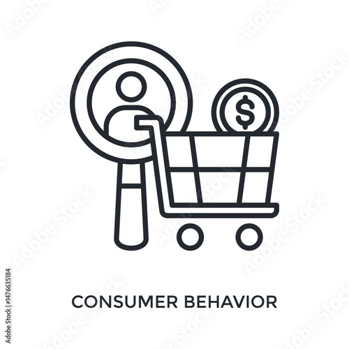 Consumer Behavior Icon Outline Style. Vector Illustration For Graphic Design